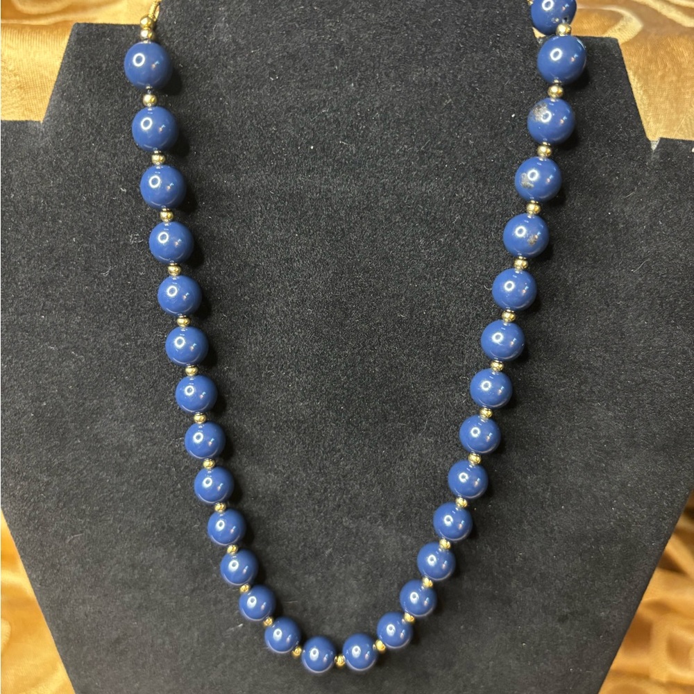 Monet Deep Blue Beaded Necklace‎